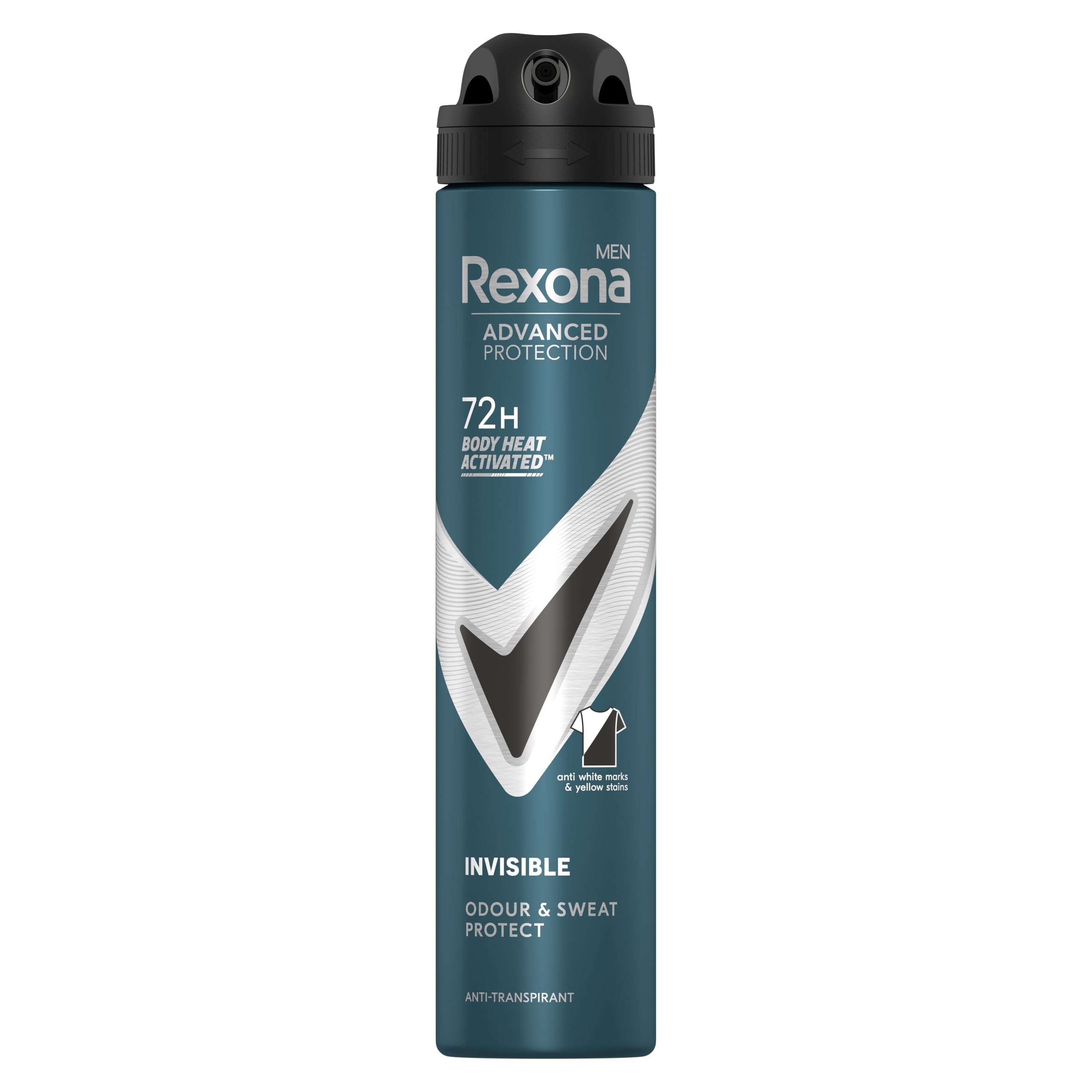 Rexona Invisible Black & White Advanced Protection 72h Lot de 6 déodorants anti-transpirants pour homme 200 ml