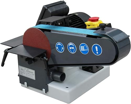 KAKA INDUSTRIAL BG-2 Lijadora de banda de banco, 4 x 36 pulgadas, lijadora de disco de 6 pulgadas, lijadora de disco con base de hierro fundido,