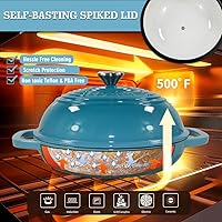 Vista 7 de Horno holandés de hierro fundido esmaltado con tapa, kit para hornear pan de 11 pulgadas, sartén esmaltada de 6 cuartos de galón, horno holandés