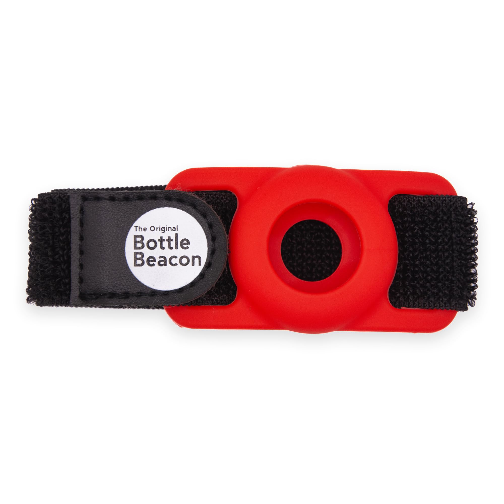 Bottle Beacon® Water Bottle Tracker Strap – Compatible with Apple AirTag, Fits Owala, Stanley, Hydro Flask, Yeti & Nalgene Bottles (Red)