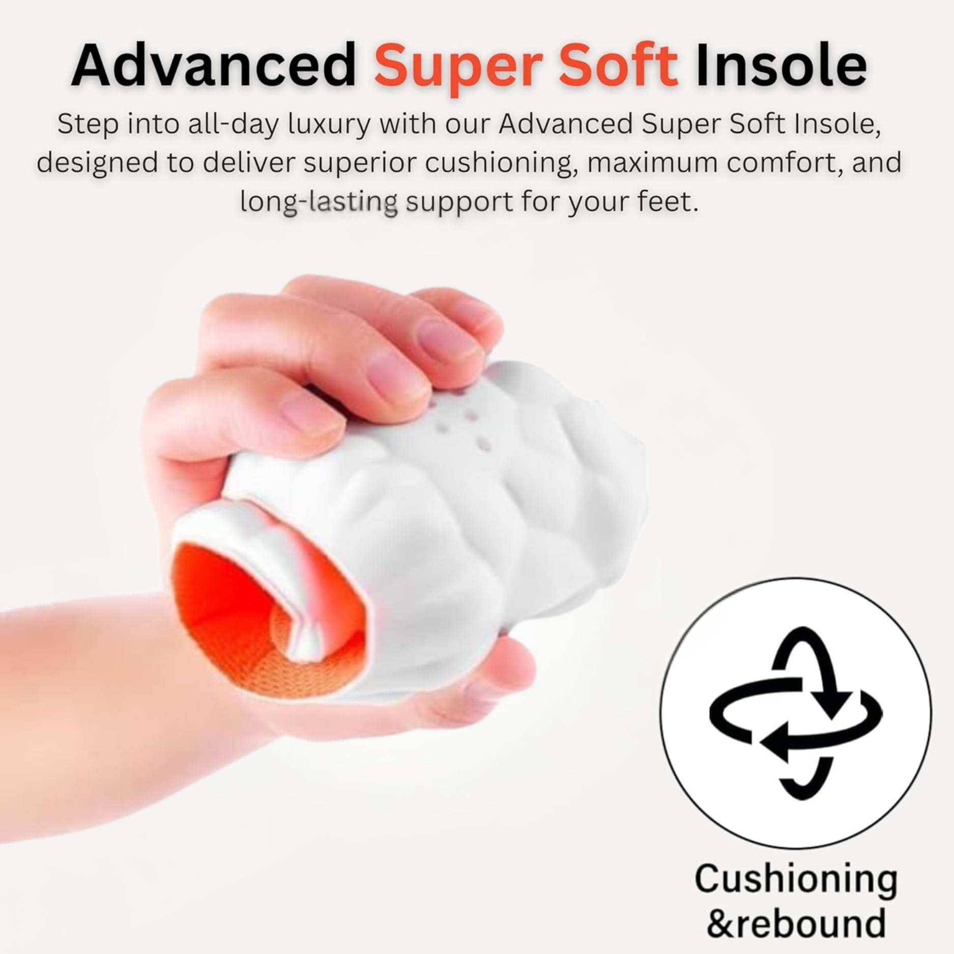 Original Steppers Insoles, 2026 4D Steppers Comfort Boosting Massage Insole, Memory Foam Thermal Insoles, Comfy Insole with Arch Support for Men and Women (Orange, Large (EU 43-44)) — view 5