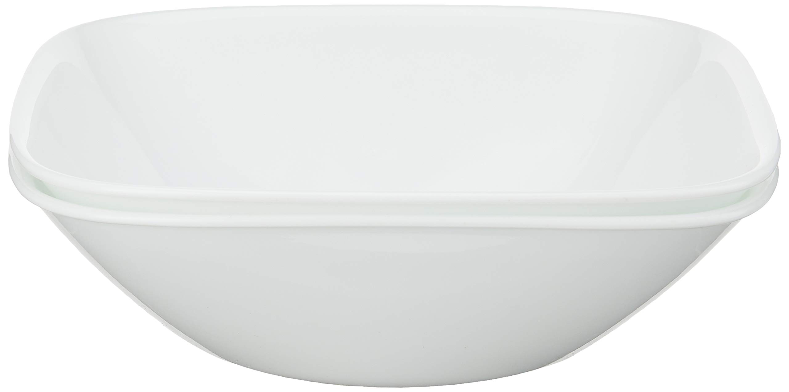 Corelle Vitrelle 2-PC Large 1-Qt Glass Serving Bowl, Crack and Chip Resistant, Square Serving Trays, White
