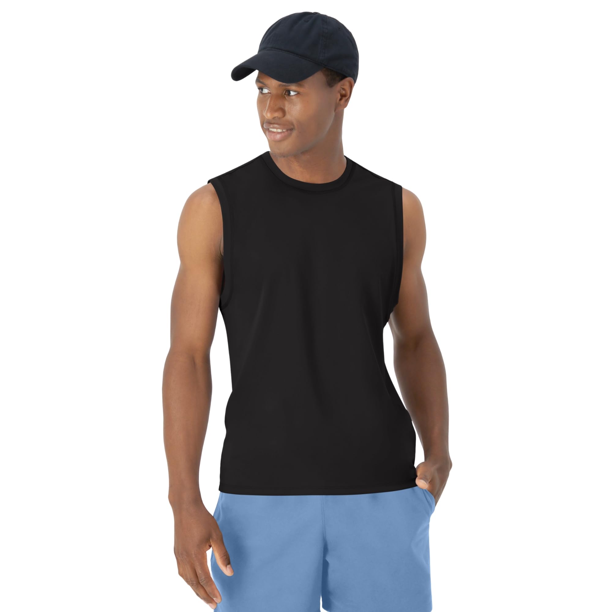 Hanes Męski tank top typu Moves Tank, Performance Tank Top, odprowadzający wilgoć 4-kierunkowy tank top dla mężczyzn, 4-kierunkowy stretch (1 opakowanie)