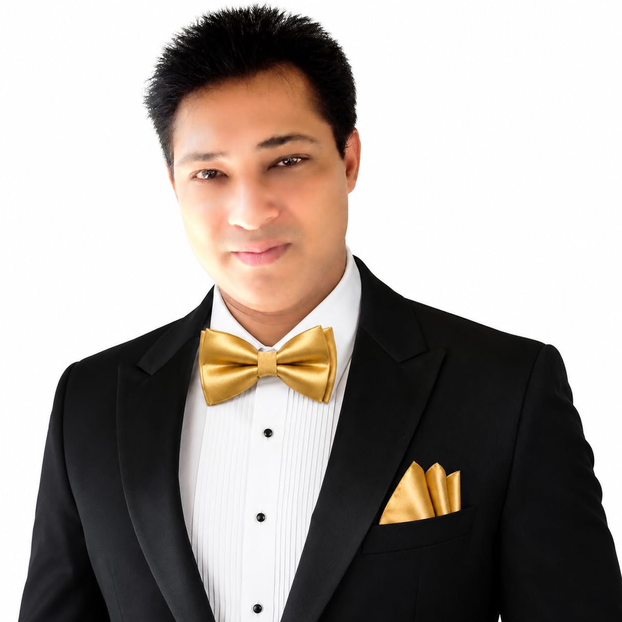 voici Men's Velvet & Satin oversized Bow & Pocket Square Tie Black Color Free Size best for Tuxido dinner jackets-picture-51