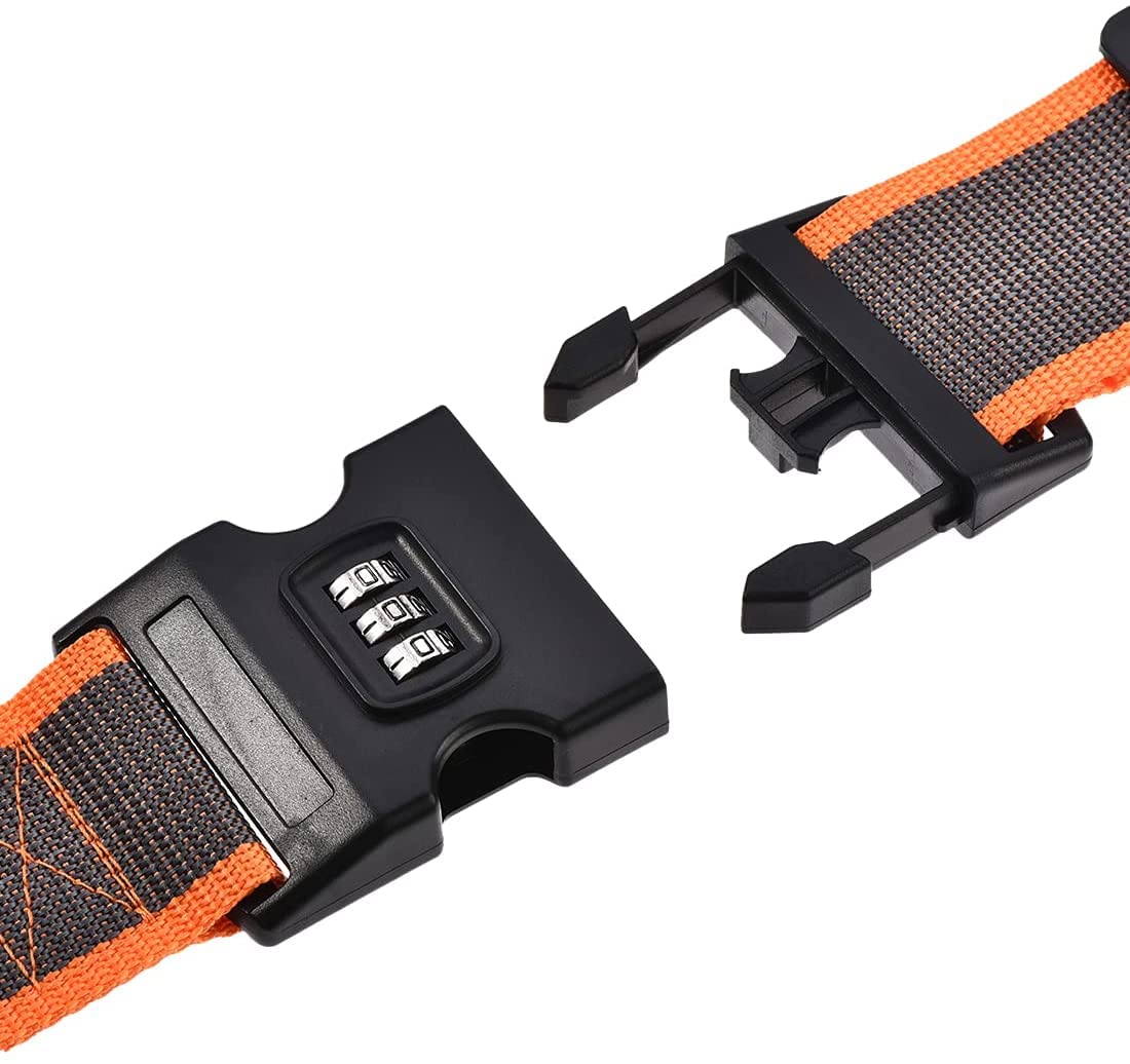 OFUNGO Cinturones for la Seguridad de los Viajes Amplificados Amplificadas Maleta Ajustables Correas, Bloqueo de combinación, 2MX5CM Ajustable PÁGINAS Accesorios de Embalaje de Viaje, Gris Rojo 4pcs.