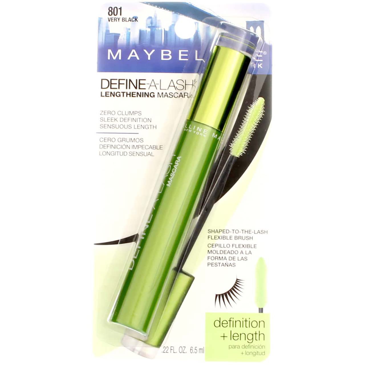 Maybelline Define-A-Lash Mascara, Very Black [801], 0.22 oz (Pack of 3)