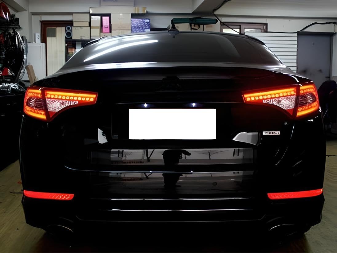 iJDMTOY Brilliant Red 40-SMD LED Bumper Reflector Lights Compatible With 2011-13 Kia Optima K5, Function as Tail & Brake Lamps