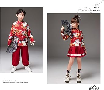 2-piece Girl's Hanfu Dress Chinese Tang Suit Dress Performing Costumes Hanbok for Kids