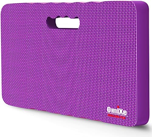 Omixe Extra Thick Kneeling Pad Comfy Foam Kneeler Mat Garden Knee Pad Cushion for Gardening Planting Yard Work Prayer Yoga Mechanic Exercise Workout Baby Bath 18 x 11 x 1.5 Inch Large Purple 1 Pack