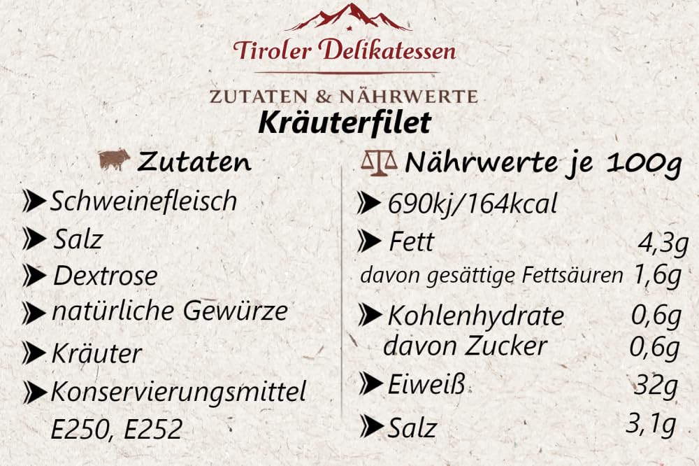 Almgourmet- Südtiroler Kräuterfilet - 3 Stück je 120g - zartes Filet mit edlem Kräutermantel - saftig und intensiv