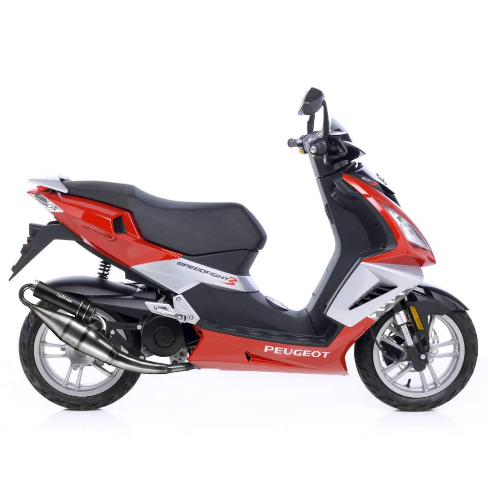 LeoVince Auspuffanlage Komplettanlage TT Black Edition Aluminium schwarz Peugeot Jet Force 50 TDSI C.Tech 50 LC i.e. Ludix Blaster 50 LC Speedfight 3 50 LC