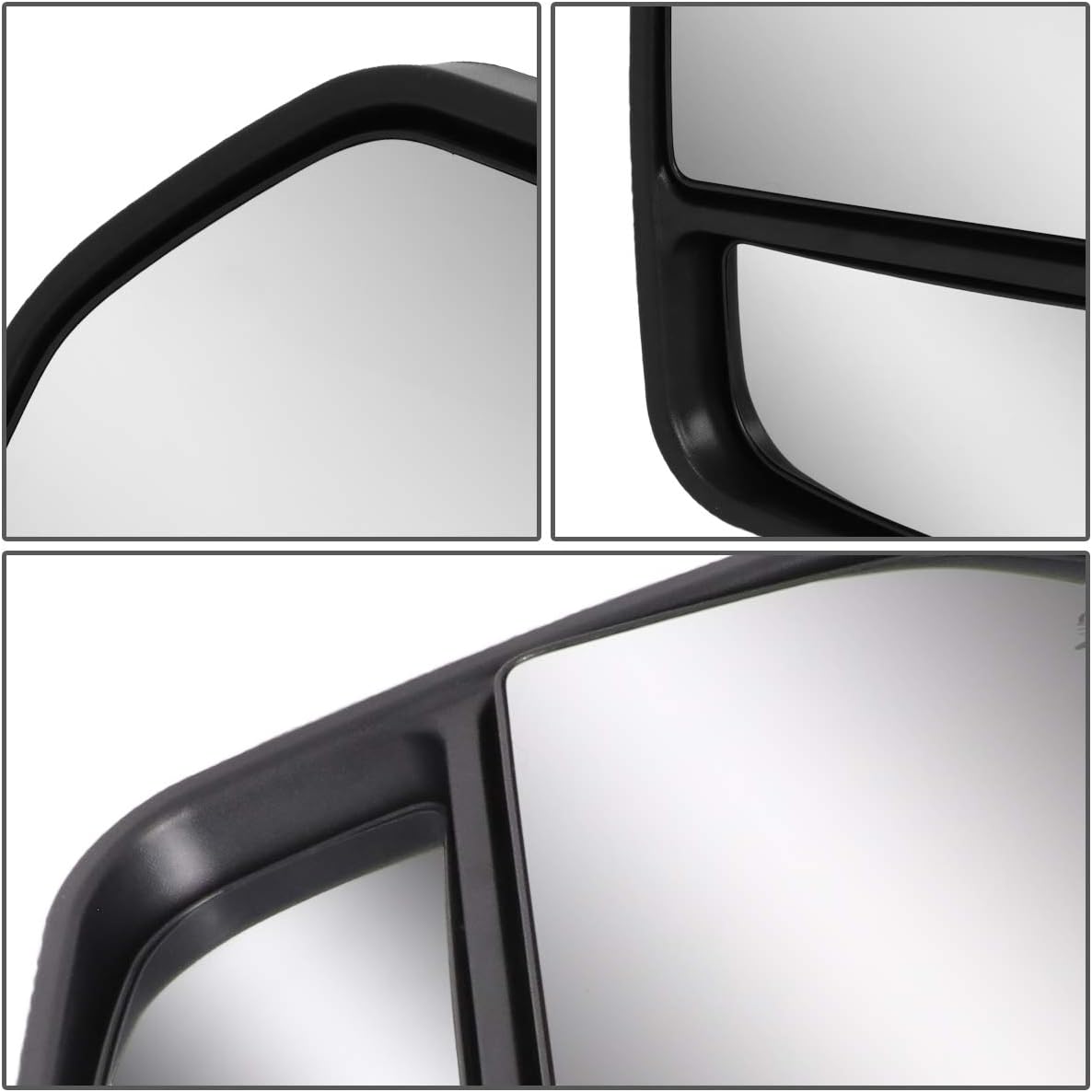 DNA Motoring TWM-053-T666-CH-AM Left+Right Side LED Turn Signal Puddle Light Manual Telescopic Towing Mirrors Compatible With 04-14 F-150, Chrome