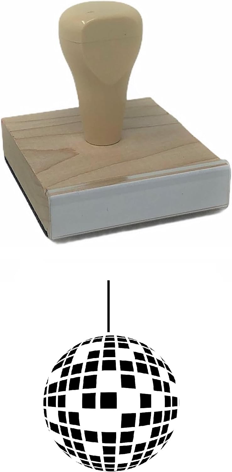 Infusion Disco Ball Rubber Stamp, 2 X 2'' Wood Stamp