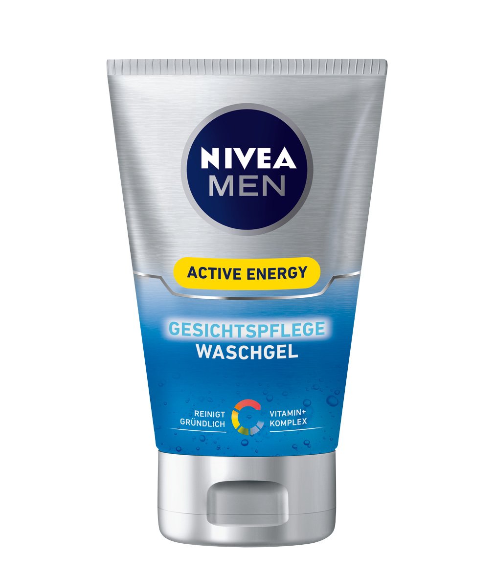 Nivea Men Face Wash Gel – Pack of 2 x 100 ml Tube, Active Energy