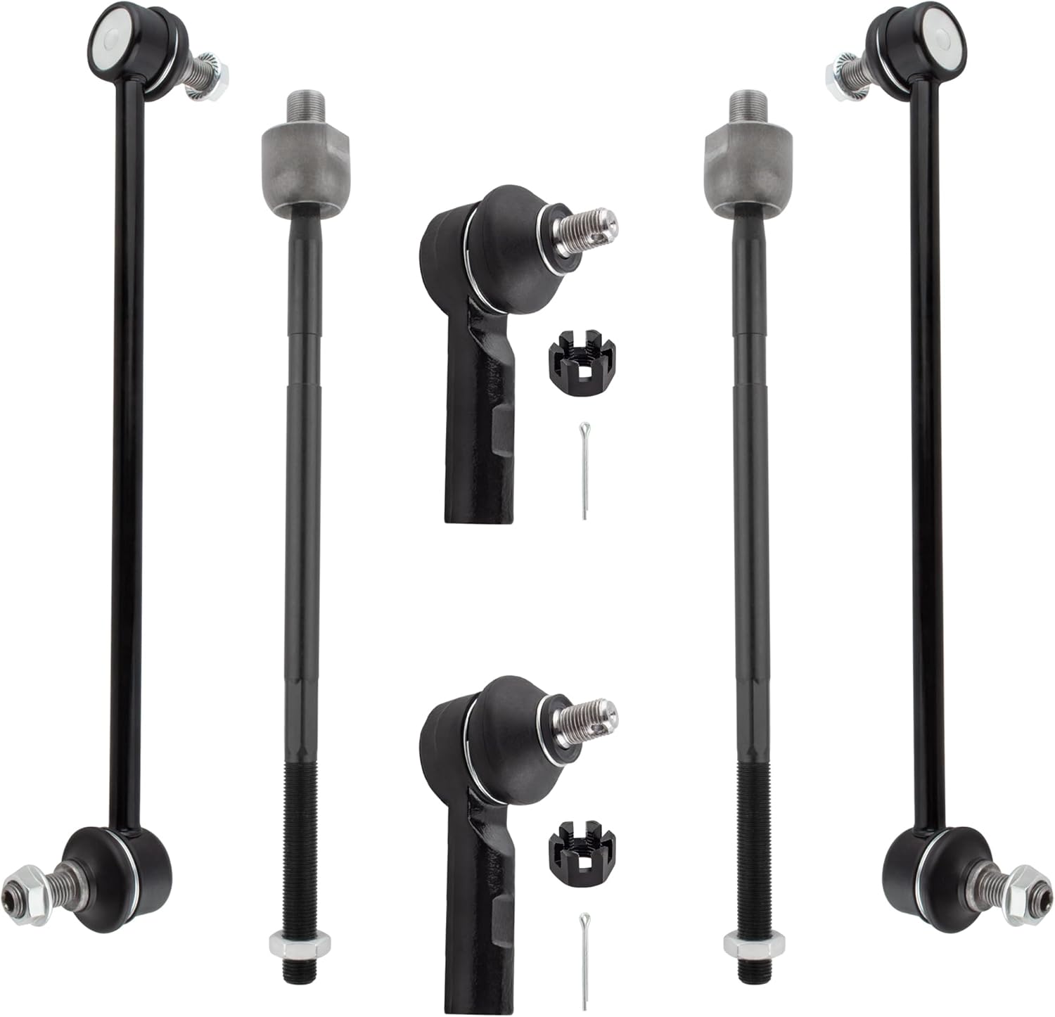 BOXI (Set of 6) Front Inner & Outer Tie Rod End Links