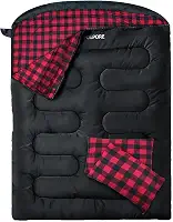 Saco de dormir duplo de flanela para adultos com 2 travesseiros, sacos de dormir para 2 pessoas, acampamento, 2GG, tamanho queen, saco de dormir para duas pessoas para clima frio
