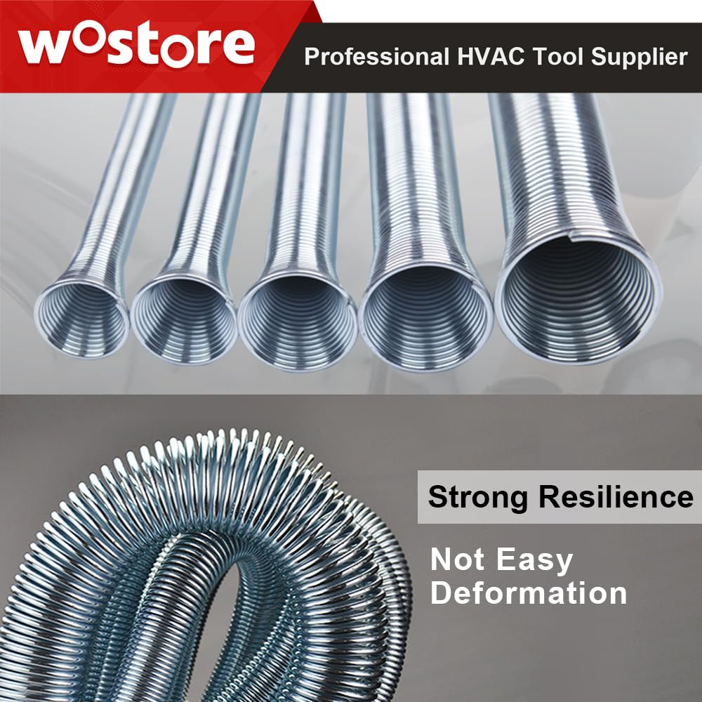 Wostore Set di piegatura a molla per tubo diametro esterno 1/4, 5/16, 3/8, 1/2 e 5/8", 5 in 1