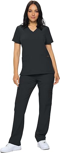 Miniatura 1 de Monarch Uniforms Conjunto de ropa quirúrgica en ropa quirúrgica regular y pequeña para mujer, conjunto de camisa médica y pantalones médicos