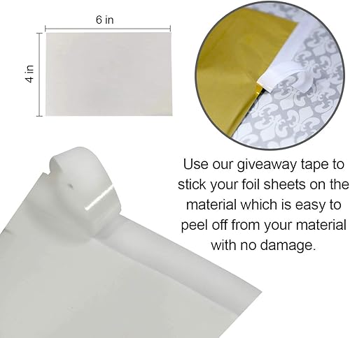 Miniatura 5 de KASYU Paquete de papel de aluminio de transferencia para kit de transferencia de papel de aluminio CricutSpellbinderspluma de papel de aluminio de