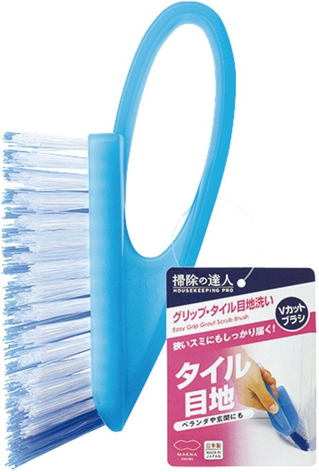 Amazon マーナ Marna 掃除の達人 グリップ タイル目地洗い ブルー W253b 浴室掃除用ブラシ オンライン通販