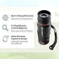 Vista 2 de Barska Blueline 8x22 Waterproof Golf Scope Monocular with Built-in Internal Distance Reticle