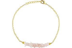 Natural Rose Quartz Chips Bar Bracelet: Embrace Serenity and Healing