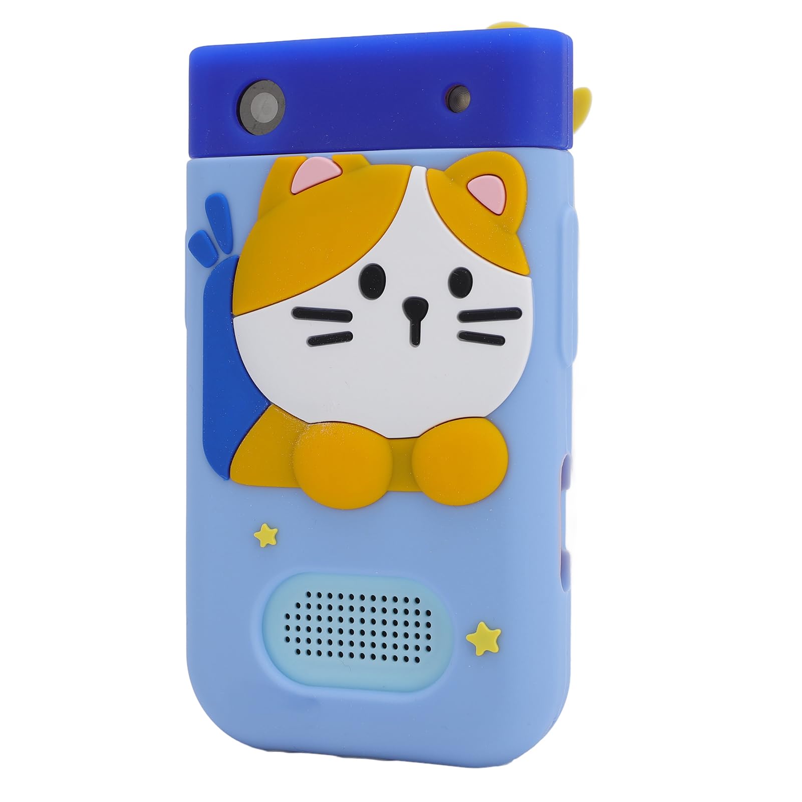 Asixxsix Giocattoli per Smartphone per Bambini, Touchscreen da 2,8 Pollici per Giocattoli per Bambini con Fotocamera Ribaltabile a 180°, Lettore Musicale e Video, Giochi Puzzle, Disegno, (Gatto Blu)