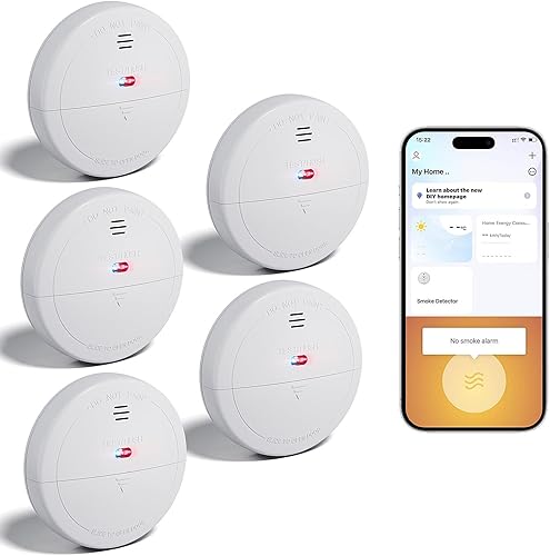 Miniatura 9 de Paquete de 3 detectores de humo WiFi – Alarmas de incendio inteligentes con control de aplicación, alerta de baja potencia, acceso rápido a la