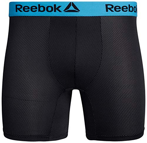 Reebok Men's Boxer Briefs – 3 Pack Performance Mens Underwear Boxer Briefs with Fly Pouch - Athletic Underwear for Men (S-XL), Size Small, All Black4
