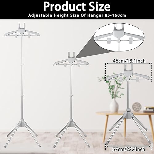 Miniatura 2 de Soporte de vapor de hierro, colgador de tela de pie, aleación de aluminio, altura ajustable, soporte de vapor de mano, accesorios para planchadora
