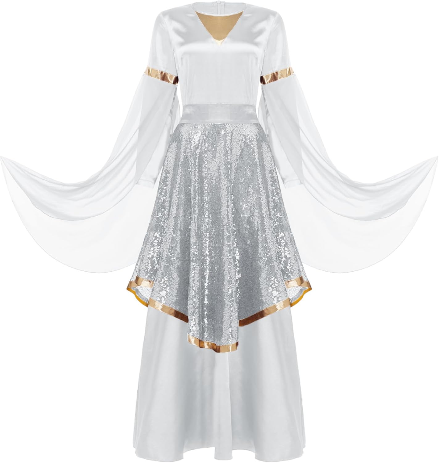 Praise Dance Dress for Women Liturgical Lyrical Dancewear Themed Party Christian Choir Performance Costume