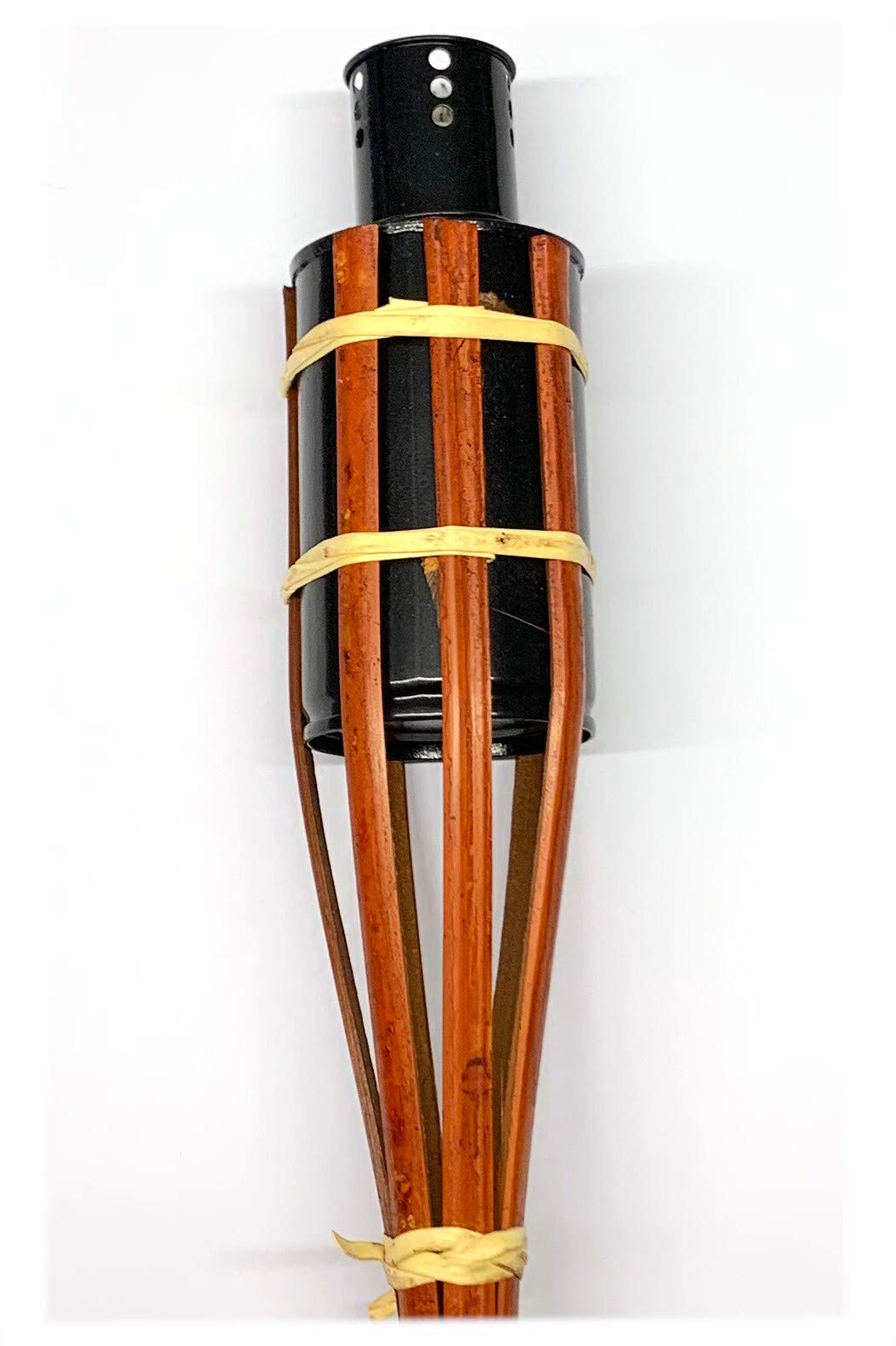 Moritz - 10 fiaccole in bambù, 90 cm, colore: marrone scuro + 3 x 1000 ml, per lampade da giardino