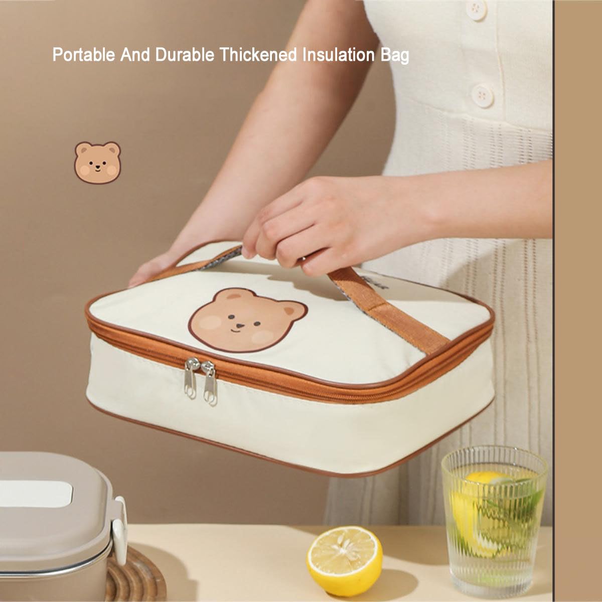 LANMOU 1.5L Lunch Box Inox, Lunch Box Isotherme Repas Chaud Bento Lunch Box Micro Ondable Lunch Box Enfant Lunch Box Adulte Boite Repas Compartiment Bento Isotherme avec Sac Isotherme (4 grilles)