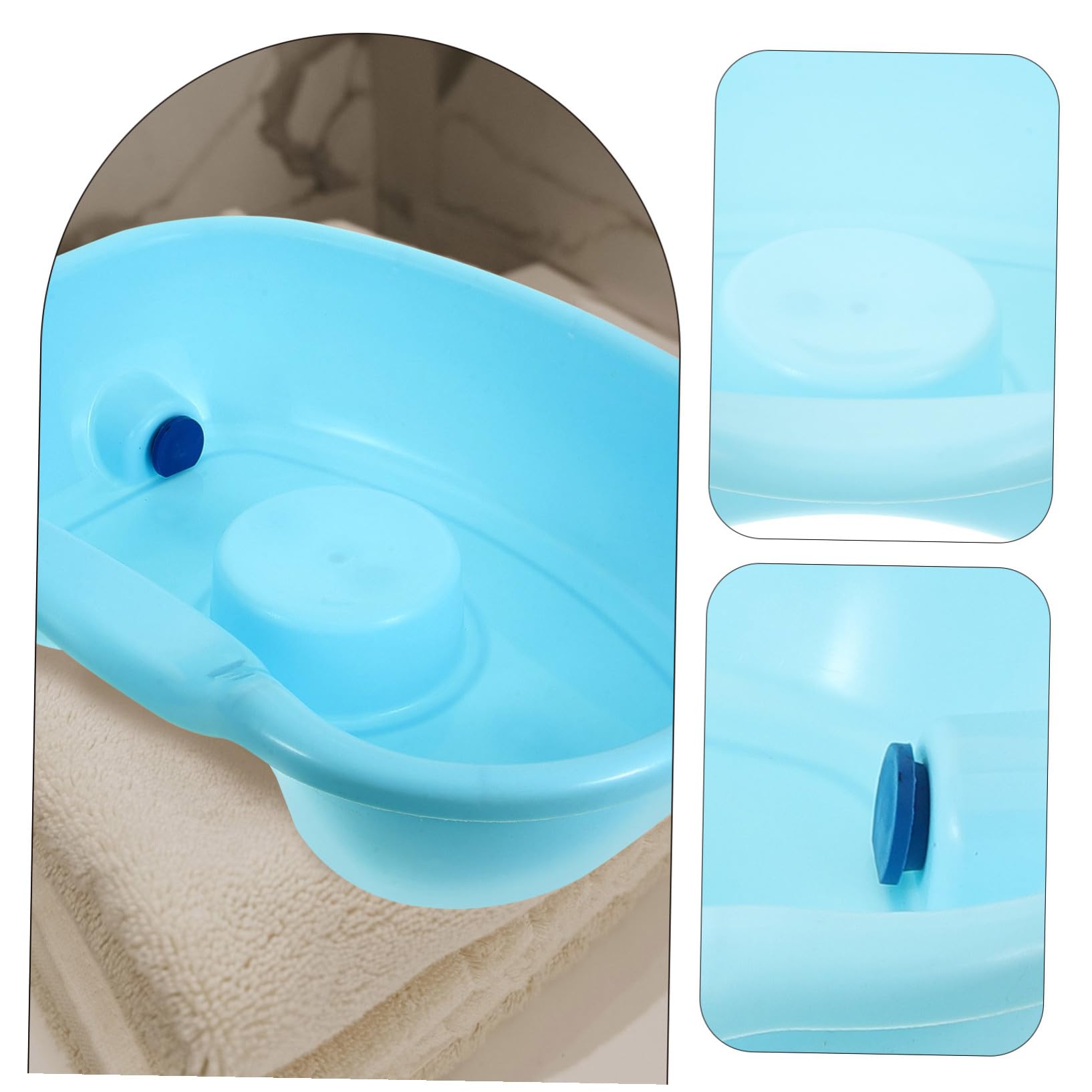 Hohopeti Ergonomisches Haarwaschbecken für Senioren und Bettlägerige Waschschüssel mit Nackenstütze für Bequemes Haarewaschen im Bett Tragbar und Geeignet für Erwachsene Schwangere