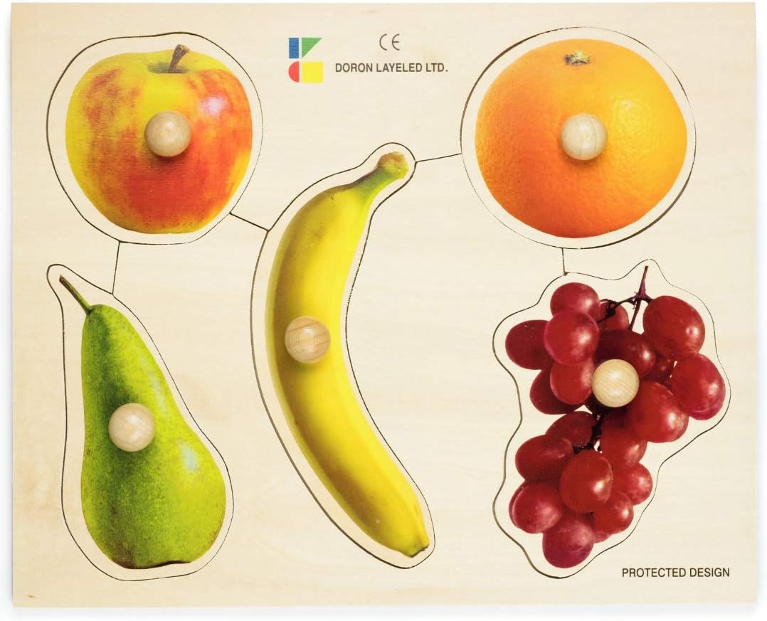 E72510240, Large Photographic Wooden Peg Puzzle-Fruit