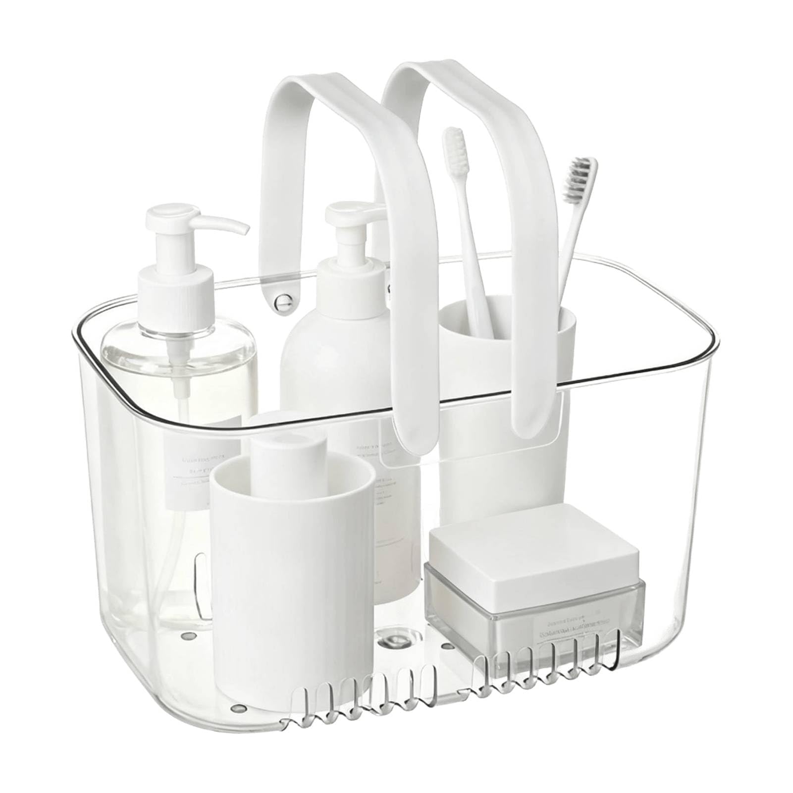 Jwthee Shower Caddy Basket Plastic Bathroom Shower Caddy with Handle and Drain Holes Tote Organizer Basket Bin for
