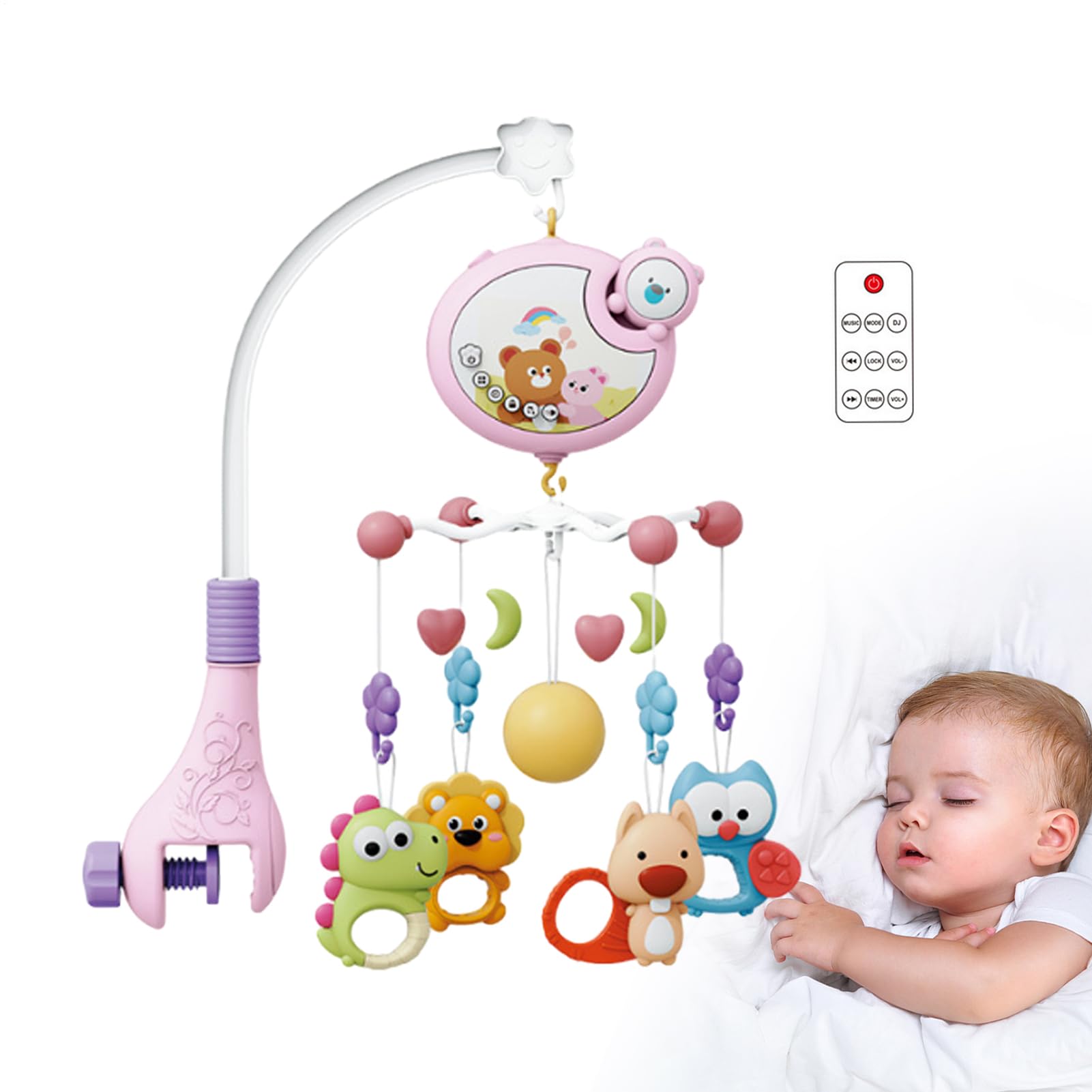 Cuna móvil | Móvil para niños con iluminación musical y control remoto