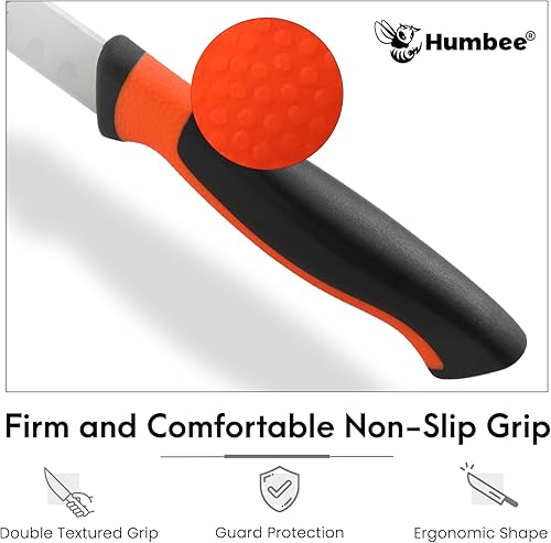 Miniatura 6 de Cuchillo de chef de 14 pulgadas con borde Granton para rebanar jamón y carne de pavo  Certificado NSF  Hoja de acero inoxidable alemán  Mango