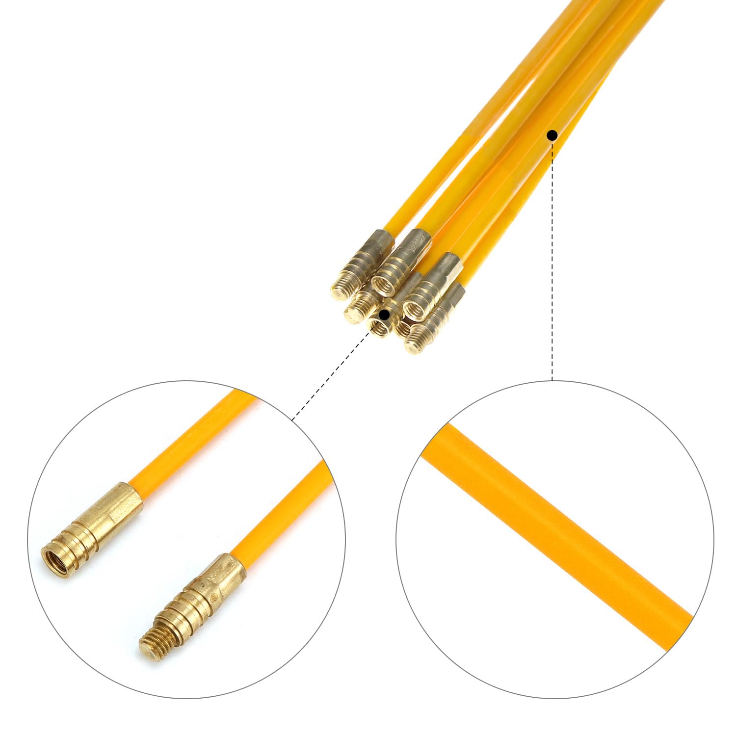 Set Aste Tiracavi In Fibra Di Vetro 3.3m - 10 Pezzi Da 33cm Con Connessione Acrilica - Foto 10