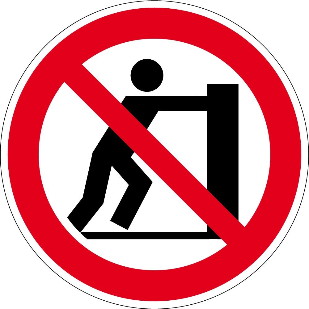 Verbotszeichen - Schieben verboten - Aluminium Selbstklebend - Ø 40 cm