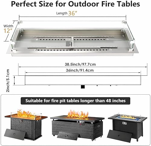 Vista 27 de GRISUN Válvula mezcladora de aire de propano de 1/2 pulgada para hogueras – Válvula mezcladora de aire de alta capacidad de 150,000 BTU Propano