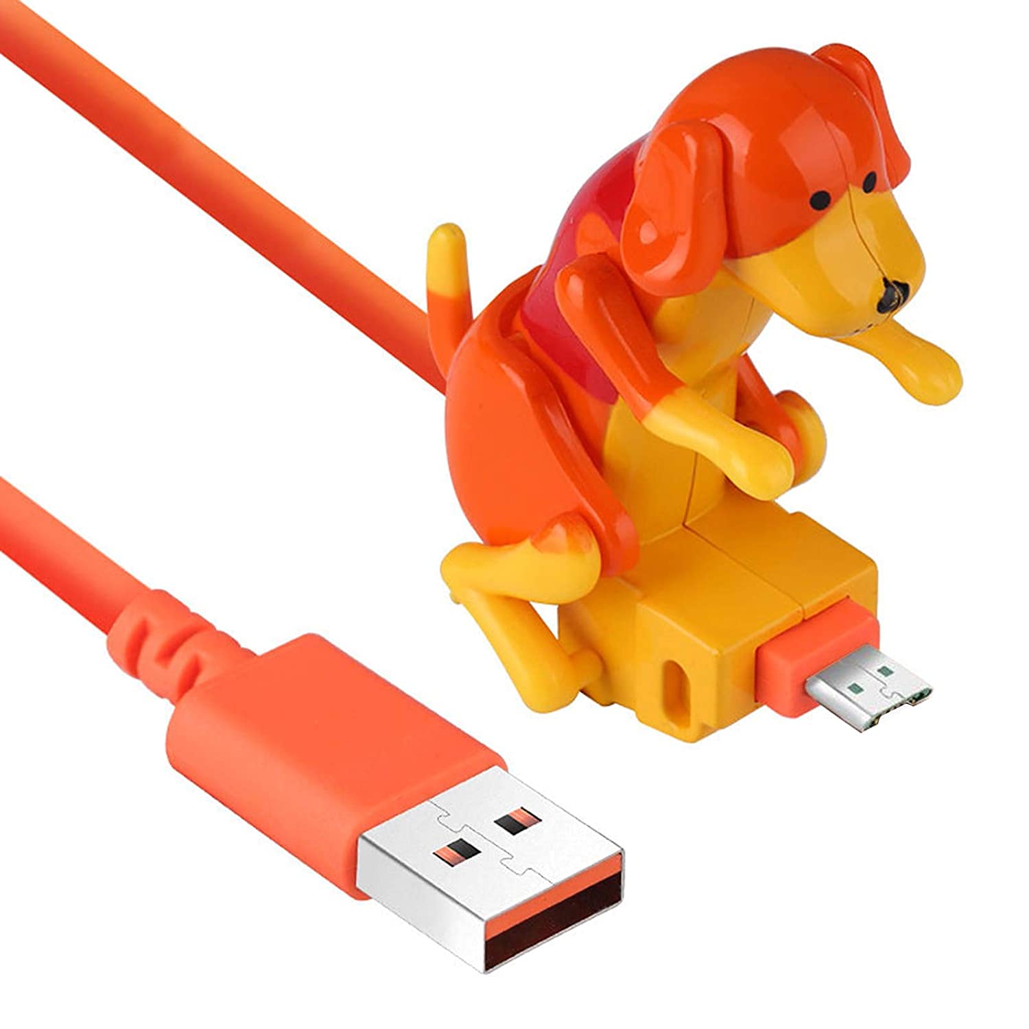 Stray Dog Charging Cable, Humping Spot Dog Smartphone Charging Cable, Cable Toy Dog Smartphone Charger Suitable for Various Models of Mobile Phones Type-C (for iPhone, Orange)