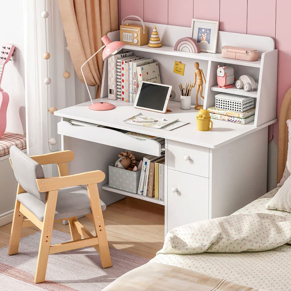 Buy Computer Desk, Study Desk with Bookshelf, Writing Desk with Drawers