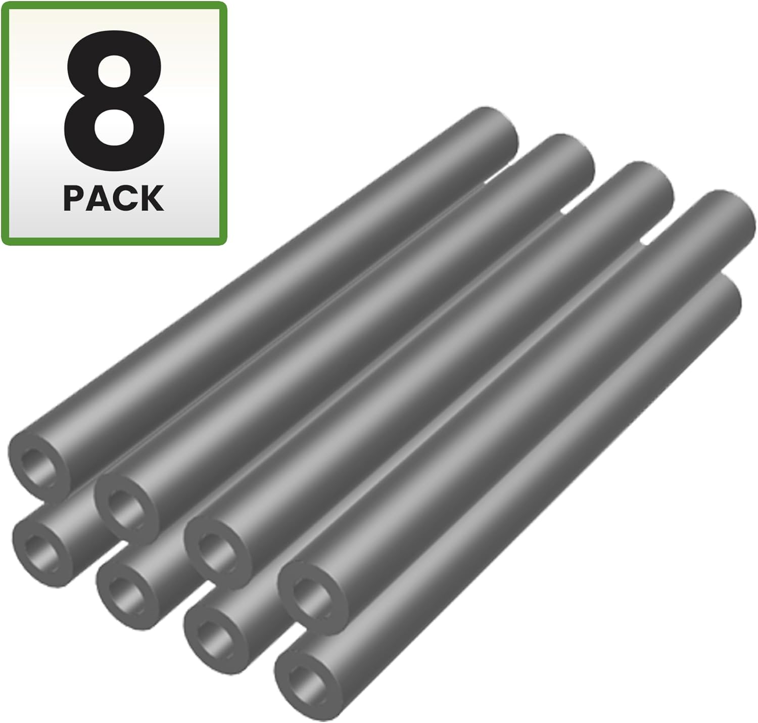3/4" OD x 3/8" ID 8" Long (8 Pack) MetalSpacersOnline Round Steel Tube/Spacer Seamless Straight Pipe Tubing for DIY