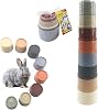 8 Pack Stacking Cups,Stacking Cups for Small Animal Toys,Safe Plastic Colorful Nesting,Versatile Nesting Stack Cup for Infant Play Rabbit Enrichment Toy