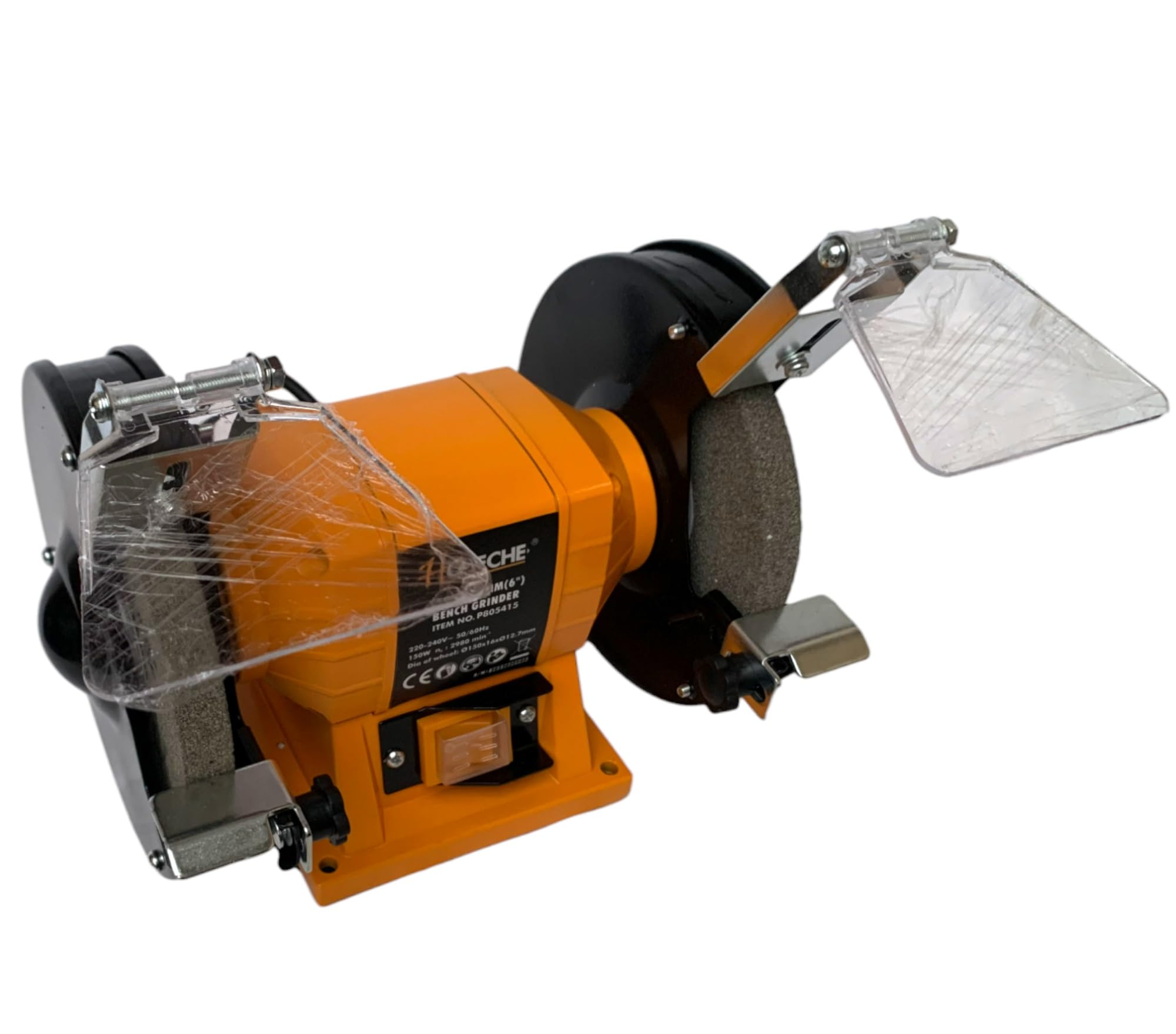 Smerigliatrice mola da banco da 150W 2980 Giri/min Diametro Disco 150mm smerigliatrice elettrica doppia mola affilatrice da banco con schermi protettivi in plexiglass e Piedini in gomma antivibrazione
