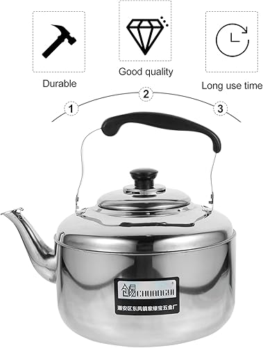 Miniatura 5 de DOITOOL Tetera de camping, hervidor de agua, estufa de hojas sueltas, tetera para calefacción, tetera, tetera, tetera para estufa, teteras para