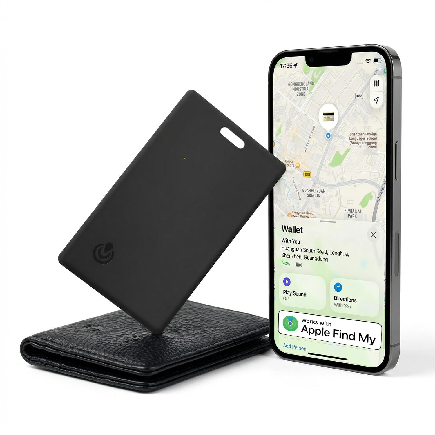Ultra-Thin Wallet Tacker Card,Credit Card Wallet Tracker Work with Apple Find My(iOS only),Smart Wallet Card Locator for Luggage,Bags,Passport and More,Replaceable Battery,Comes with Card Bag-image-26