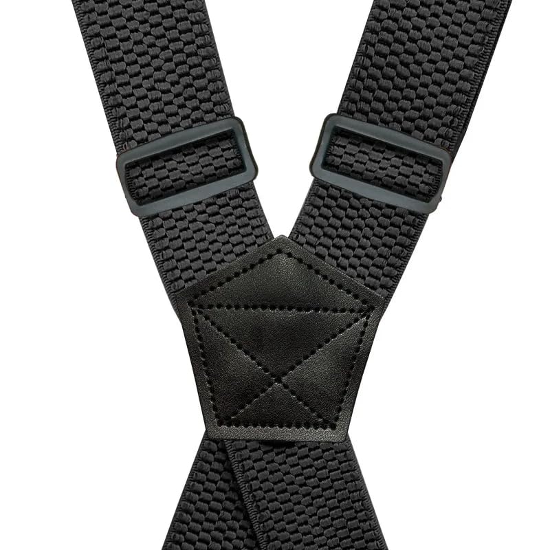 Bretelles Homme Élastiques Réglables 3,8 cm avec 4 Clips Solides Bretelles Pantalon Style Y pour Costume Chemise