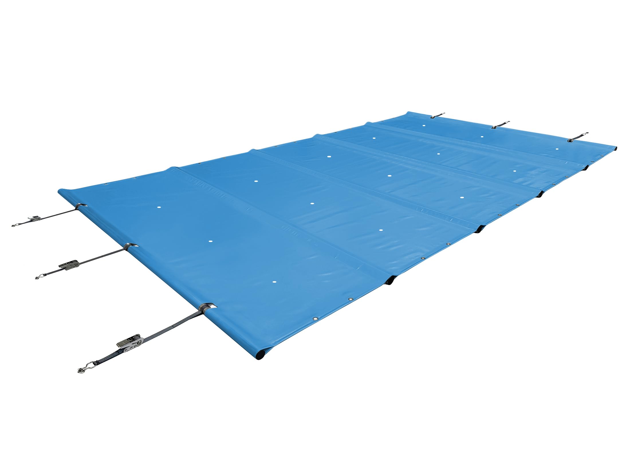 ANKO PLANEN Cubierta Enrollable de Piscina para máxima Seguridad - Lona de camión de PVC 680 g/m² - Cubierta para Todo el año para Verano e Invierno - sin Barras (5m x 5m, Azul Claro RAL5015)